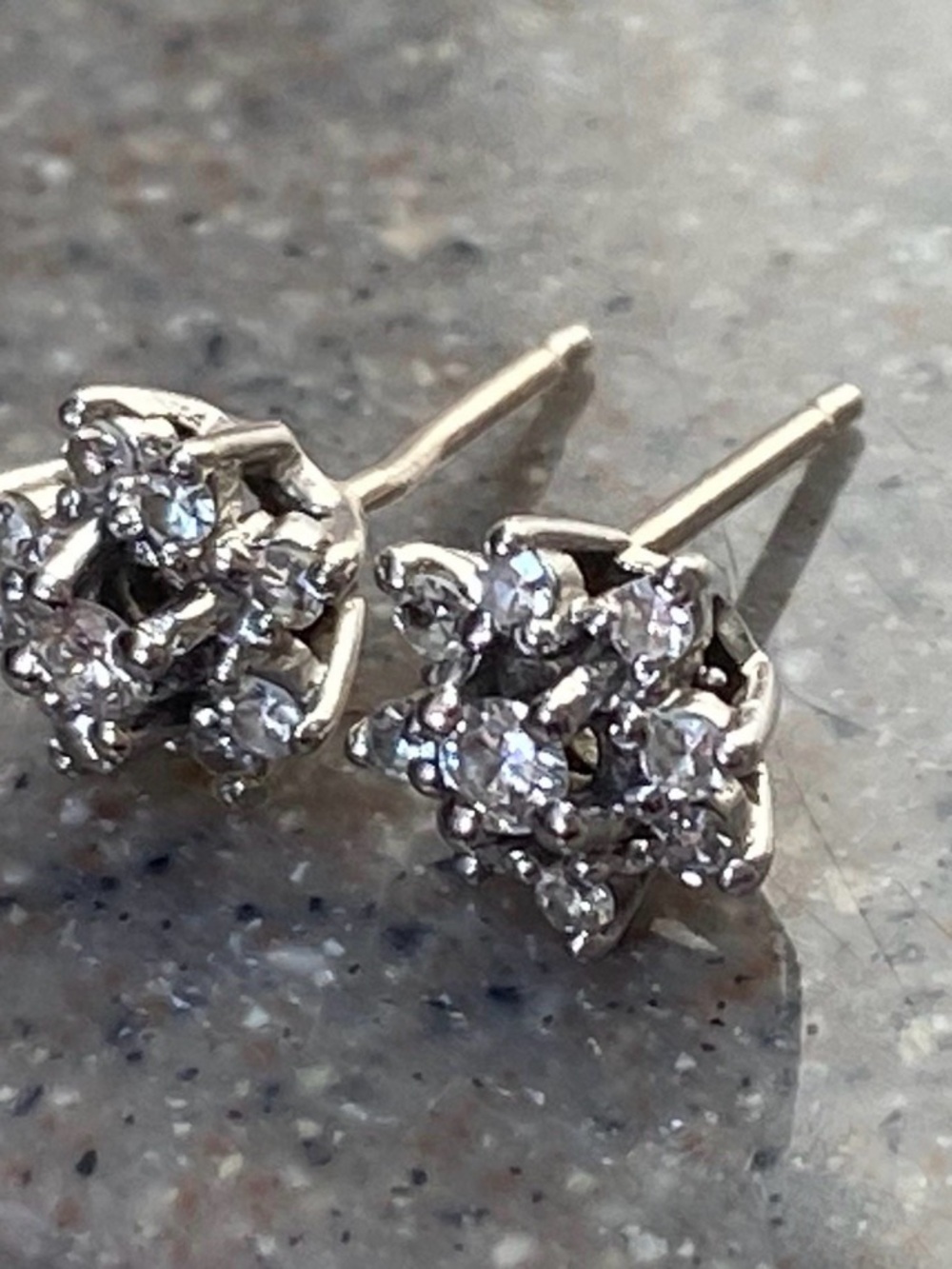 White Gold and Diamond Starburst Stud Earrings - Picture 2 of 7
